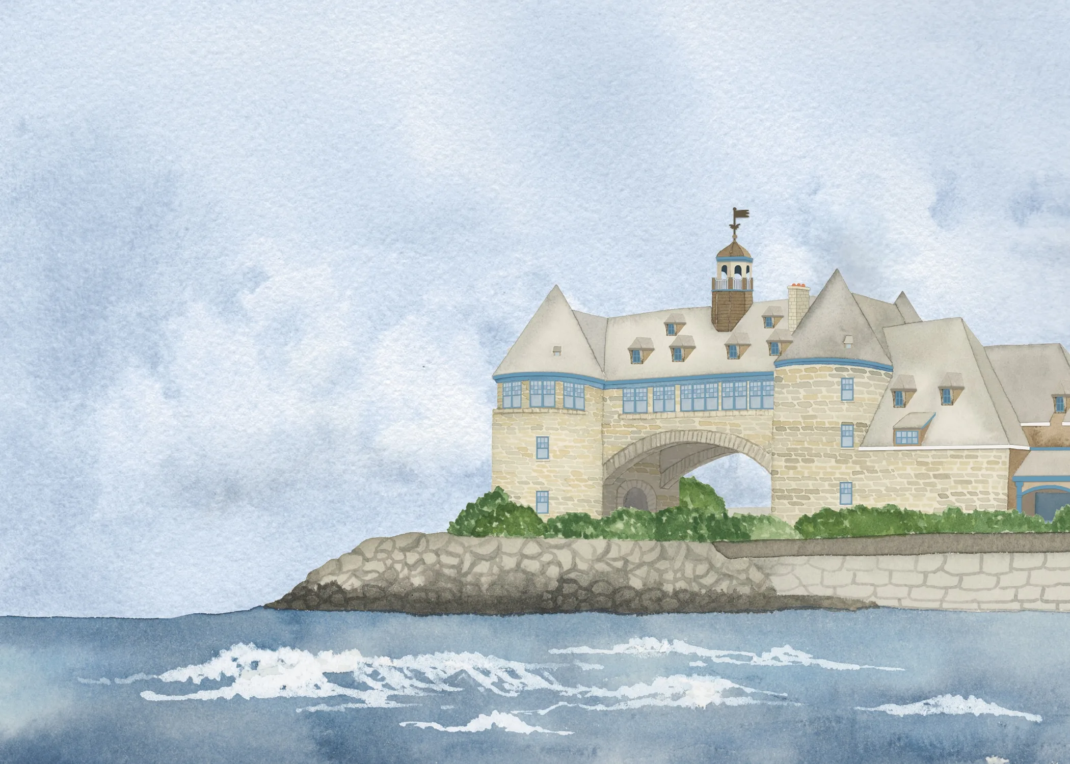 The Towers illustration in Narragansett, Rhode Island